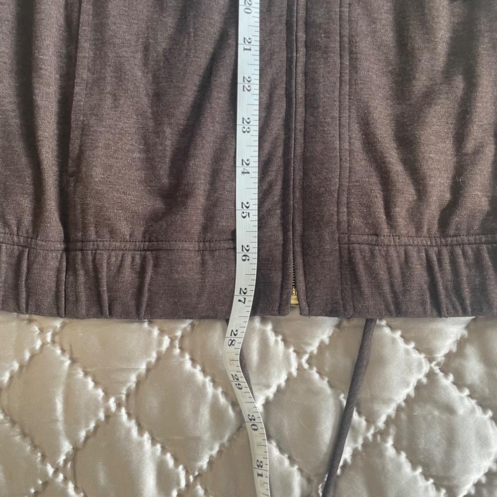 ST JOHN Jacket {S} Mock Neck Lightweight in Brown - Picture 8 of 11